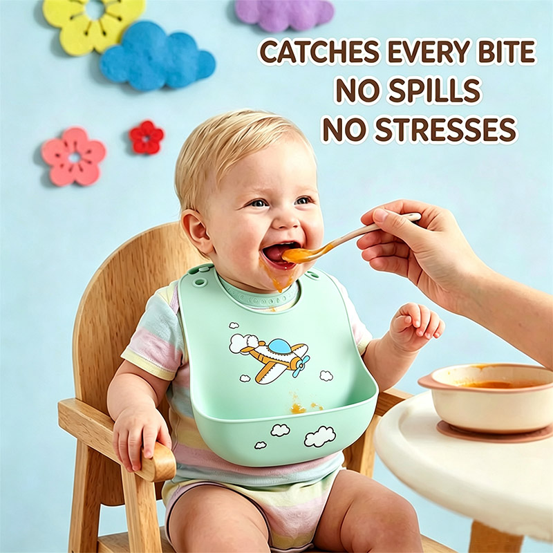 Silicone Baby Bibs - مريلة تغذية للأطفال من السيليكون، مريلة