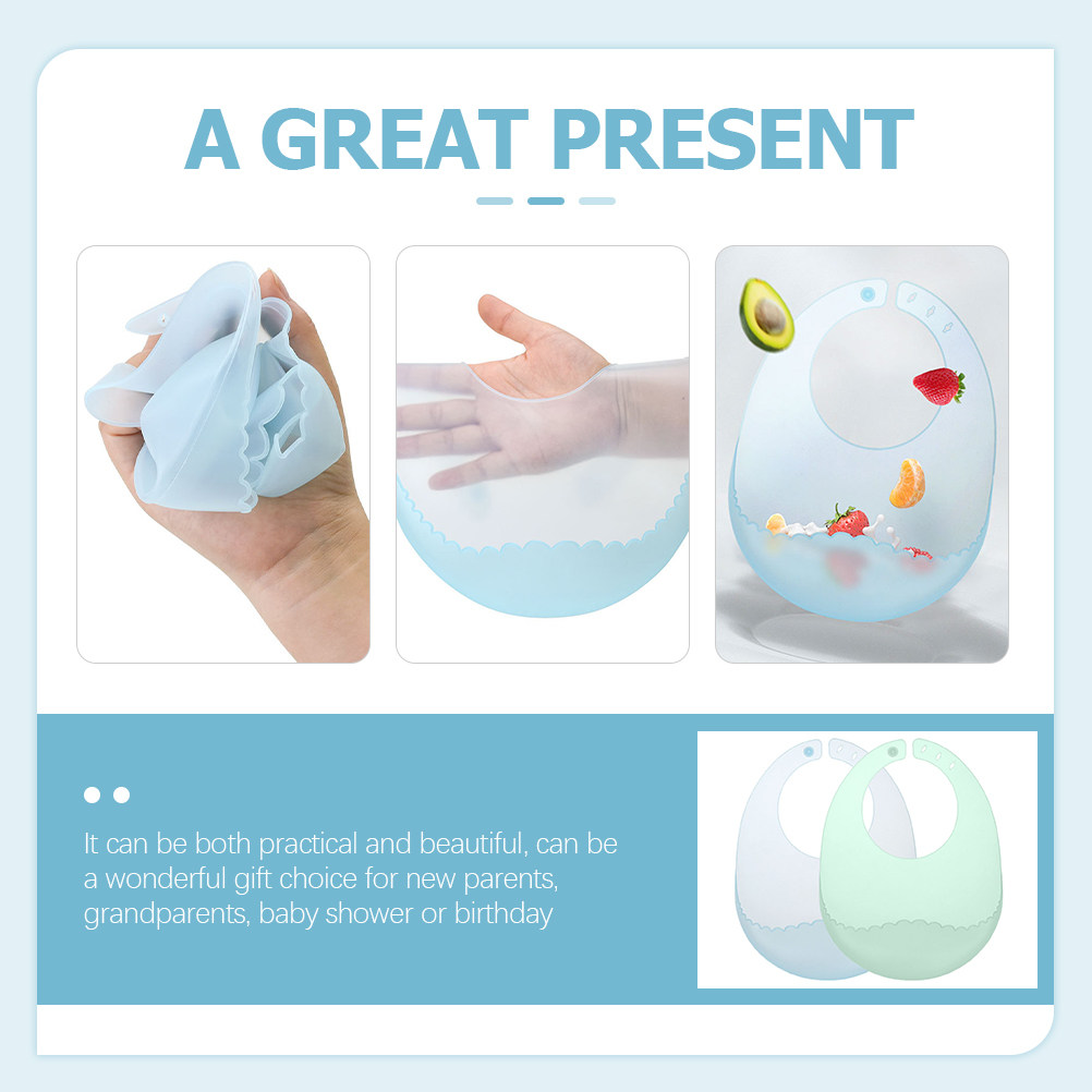 قطعتان من المرايل السيليكونية  - مراجعة Silicone Baby Bibs وسعره