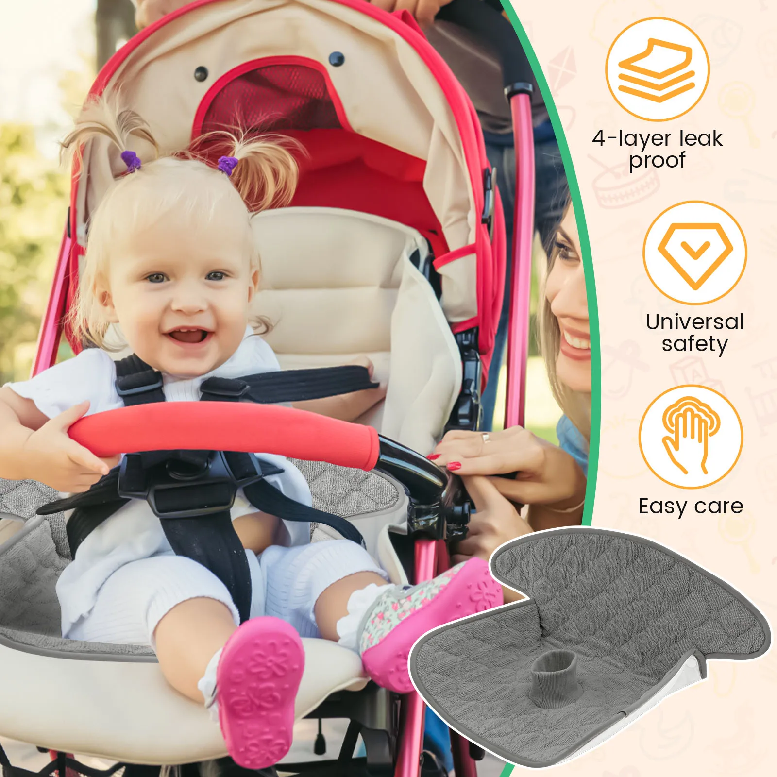 قطعتان من وسادة تدريب الأطفال  - مراجعة Infant Car Seat Cover وسعره